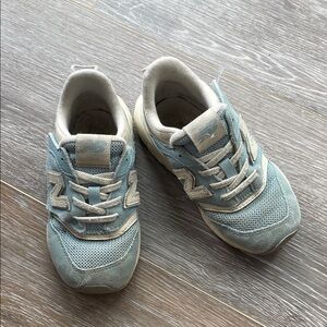 New Balance Light Blue and Cream Kids Sneakers